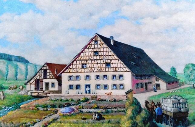 Das Mühlengebäude im Jahr 1845.