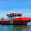 Ein DLRG-Boot auf dem Bodensee.