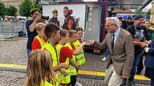 Ein Erlebnis war das Treffen mit dem stellvertretenden Ministerpräsidenten, Thomas Strobl. Bild: Stefanie Stein