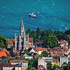 Ein Blick auf Konstanz aus der Luft.