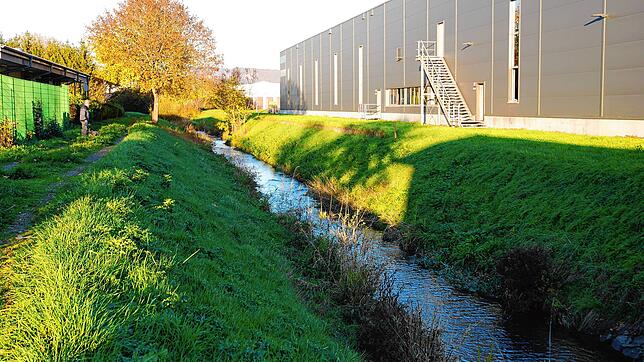 Die Produktions- und Lagerhallen der Firma Pohlcon (ehemals H-Bau) sind bei Hochwasser besonders gefährdet.