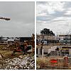 Das neu entstehende Quartier bei den Hans-Thoma-Höfen entwickelt sich rasch. Im März war noch kaum etwas zu sehen (links), jetzt wird ...