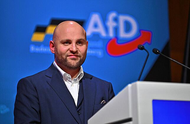 Die Landesvorsitzende und Ministerpräsidenten-Kandidat der AfD, Markus Frohnmaier.