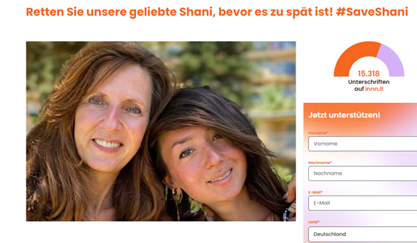 Die Familie hat eine Petition gestartet und fordert die deutsche Regierung auf, Shani Louk zu retten.