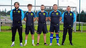 Von links: Luca Crudo (Trainer), Artur Fedoriv, Adrian Grozinger, Marcel Wetzig und Mario Heinrich (Co-Trainer)