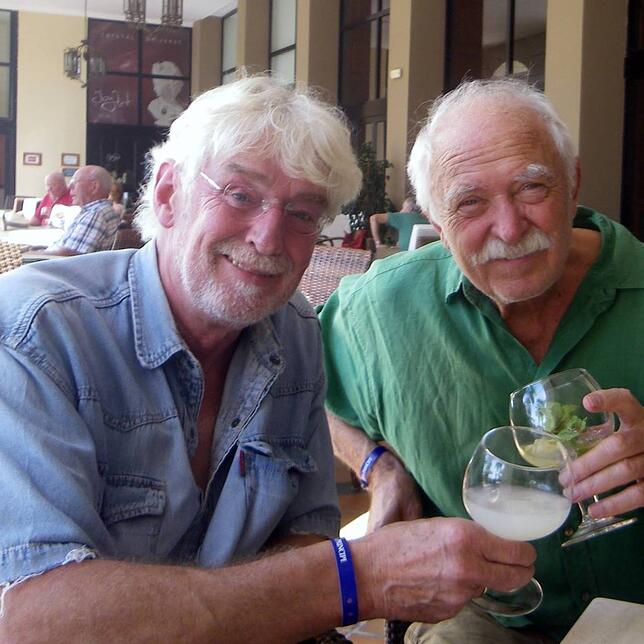 Waren Freunde: Winfried Thum und der Schriftsteller Janosch, der auf Teneriffa lebt und den Winfried und seiner Frau Monika oft besucht ...