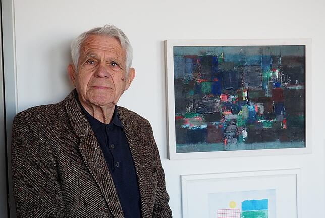 Emil Kiess hat sich schon früh konzentriert mit dem Thema Farbe befasst. Das Ölbild (rechts) ist 1957 entstanden.