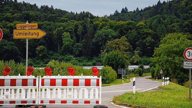 Hier kann aktuell niemand fahren: Nach einem Hangrutsch und Straßenschäden ist die Straße zwischen Bodman und Liggeringen gesperrt.