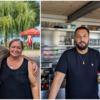Ismail und Sengül Aktas (links) vom Strandbad Iznang und Cem Gül (rechts) vom Seebad auf der Mettnau ziehen ein Fazit zur durchwachsenen ...