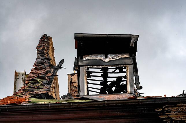 Bild 17: Villingen nach der Brandkatastrophe: Nun zeigt sich das Ausmaß der Zerstörungen
