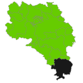 Die politische Gemeindekarte nach der Landtagswahl 2021 im Schwarzwald-Baar-Kreis. Die Grünen gewinnen in fast allen Gemeinden. Einzig ...