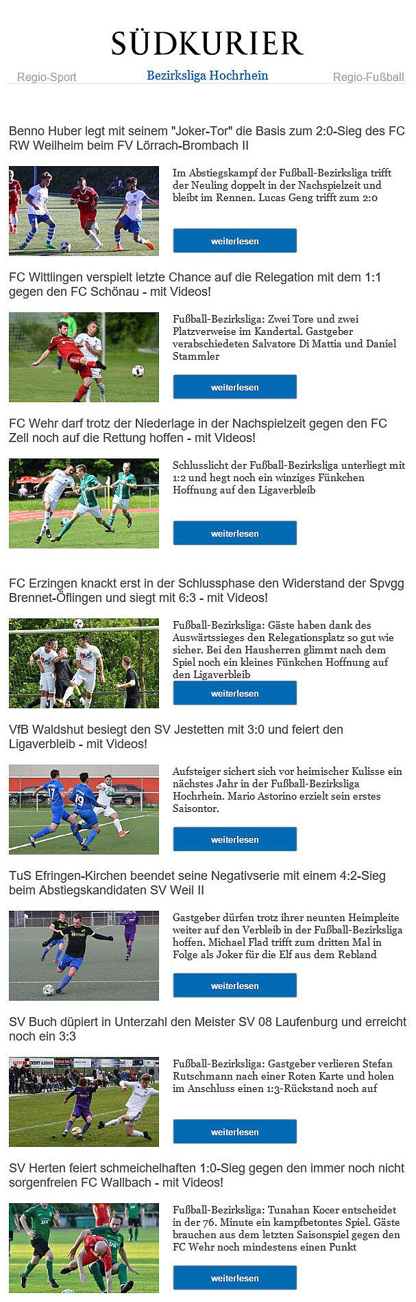 Bild 1: Beispiel für den Liga-Letter der Bezirksliga Hochrhein