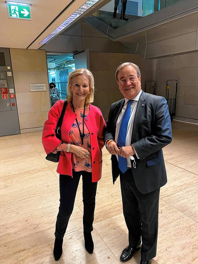 Gaby Hauptmann mit dem ehemaligen CDU-Vorsitzenden und CDU-Kanzlerkandidaten Armin Laschet.