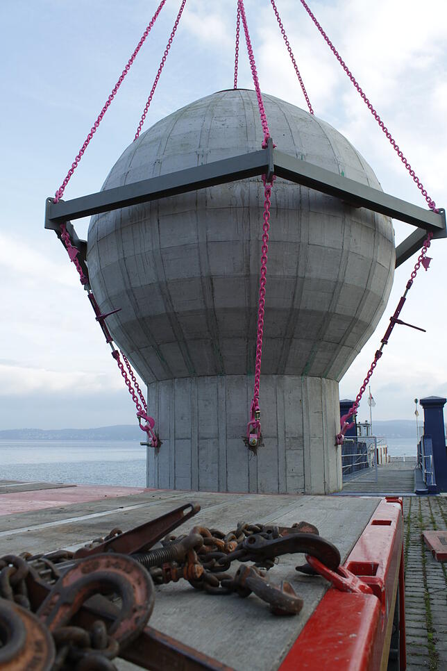 So sieht die Kugel aus, die im Bodensee versenkt wurde. Bild: Fraunhofer-Institut