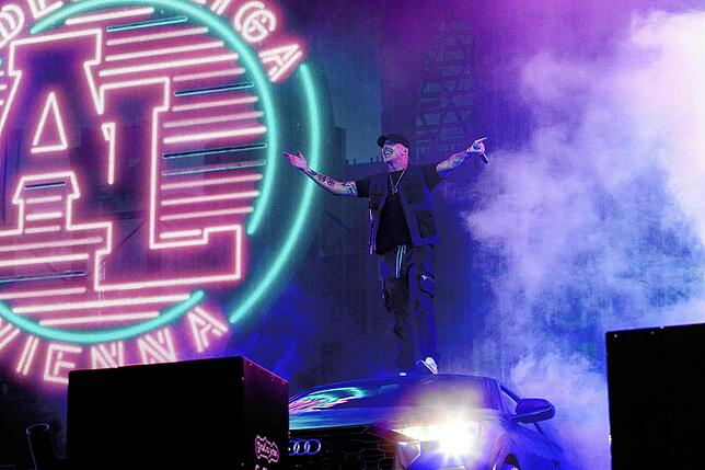 Raf Camora beim Openair Frauenfeld 2025. Der deutsche Rapper war schon mehrfach dort, auch mit seinem Kompagnon Bonez MC.