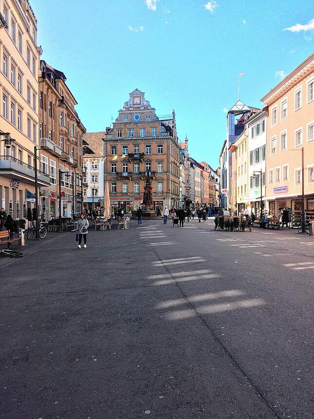 Corona: Die leere Marktstätte am 13. März 2020.