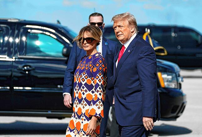 Melania und Donald Trump sind derweil in Florida angekommen.