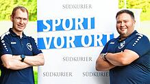 Meister auf Anhieb: Sportchef Johannes Stich (links) vom FC Weizen und Vorsitzender Benjamin Böhler vom SV Stühlingen trauen Aufsteiger ...