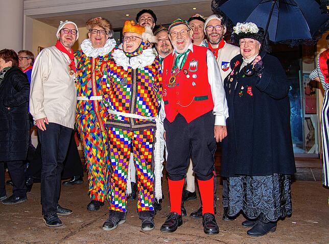 Die Delegation vom Hochrhein (von links): Florian Schwald (Narro-Zunft Waldshut), René Leuenberger senior, Dietmar Schwarz (Narro ...