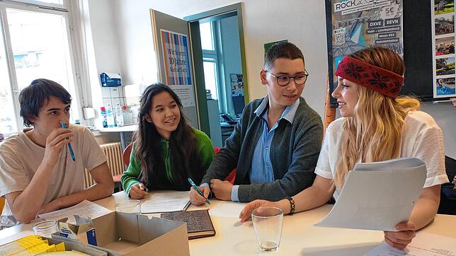 Die Jugendgemeinderäte Radolf Schoepke, Lisa Osswald, Nico Kuhn und Marcella Borgböhmer (von links) vom Arbeitskreis zur ...