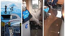 Beim Unwetter am vergangenen Dienstag kam beim Katamaran &bdquo;Constanze&ldquo; (Archivbild) Wasser durch die Türen in den Fahrgastraum.