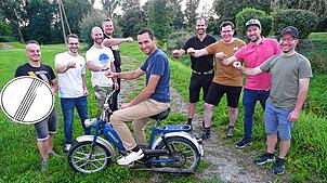 Freie Fahrt für die Mofa Mania bei den Motorsportfreunden Pfohren: Lars Bolli (von links), Andreas Fricker, Nicoals Hofmaier, Ingo ...