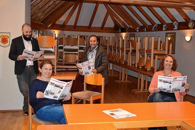 Kevin Maraun, Annika Rössler, Dietmar Bitzenhofer und Birgit Beck sind schon ganz neugierig welche heitere Anekdoten sich im ...