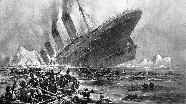 Zeitgenössische Darstellung des Untergangs der &bdquo;Titianic&ldquo;. Unter den über 1500 Todesopfern war auch der Auswanderer Leo ...