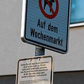 Diese beiden Schilder hängen in über zwei Metern Höhe am Leseplatz beim Herz-Jesu-Platz und werden wenig wahrgenommen.