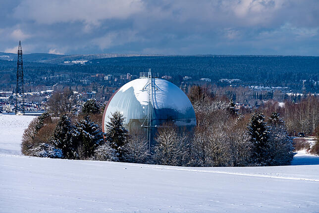 Auch im Winter sieht die Gaskugel nicht schlecht aus.