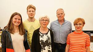 Neu im Vorstand sind (von links) Annika Carstens, Franz Richter, Antonia Tritschler, Jürgen Klotzbach und Priska Falkenstein. Foto: ...