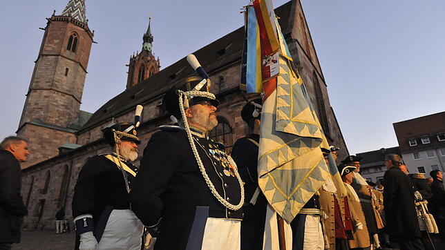 Ohne Waffen musste die Villinger Bürgerwehr aufmarschieren. Das Bürgeramt wollte es so.