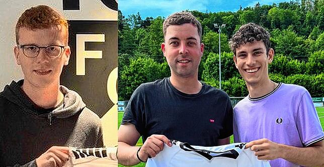 Neue Gesichter: Sportchef Luca Kern (Mitte) vom FC Kandern freut sich auf Tim Scholten, und Linous Brohammer (rechts).