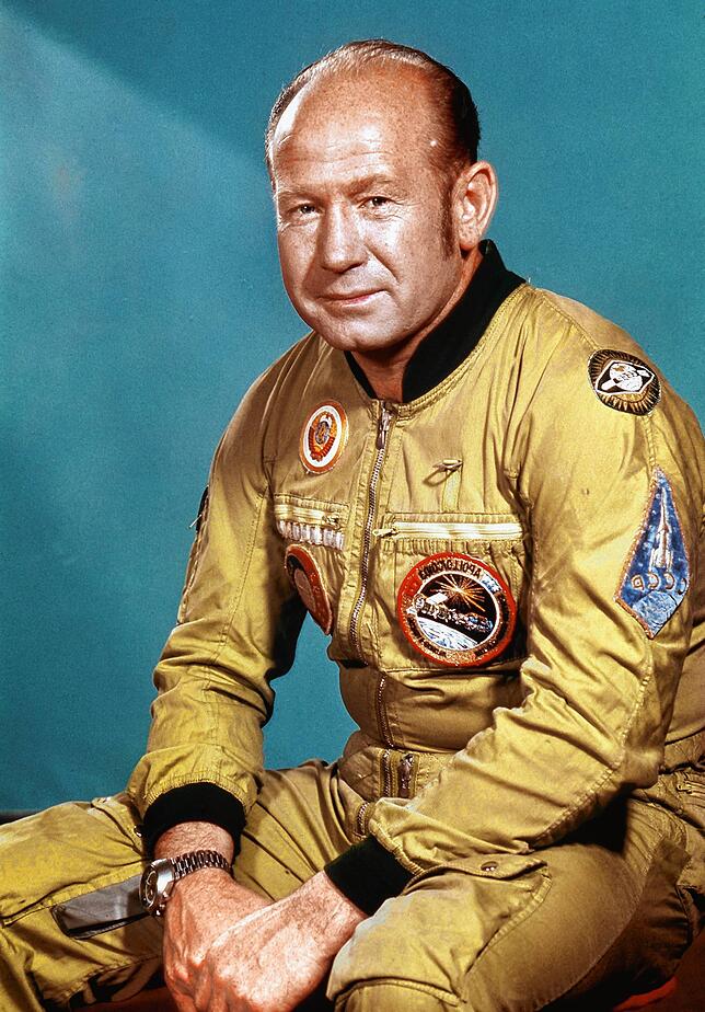 Kosmonaut Alexej Leonow ARCHIV - Der Generalmajor der sowjetischen Luftwaffe Alexej Leonow, Kosmonaut und Held der Sowjetunion, aufgenommen im Juli 1975. Er hat ...