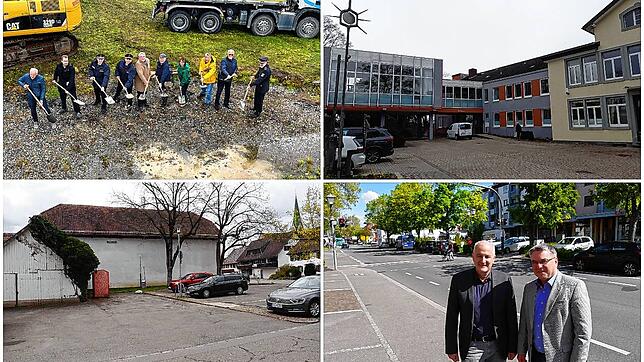 Das sind vier Projekte der Zukunft (von links oben): ein neues Feuerwehrhaus, Sanierung oder Neubau des Rathauses, ein neuer Dorfplatz ...