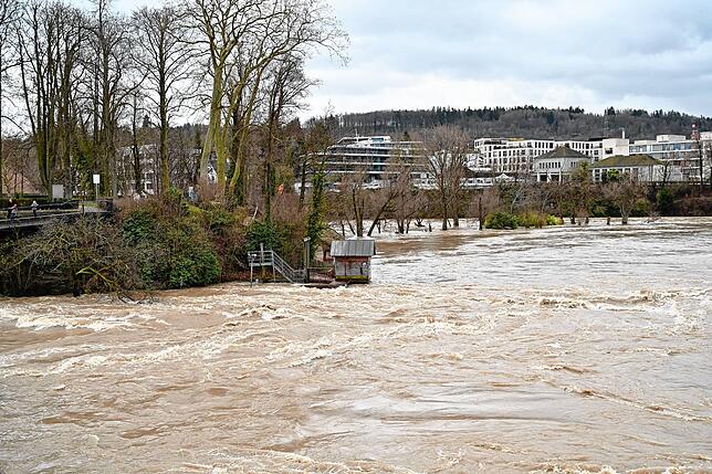 Ein Bild von Freitag: Das Inseli steht unter Wasser.