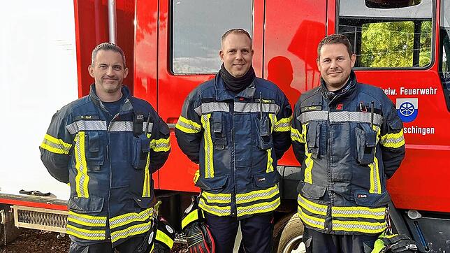 Stefan Ruf, Thomas Williard und Denis Reich (von links) zeigen Präsenz am Reitturnier. Fast 50 Köpfe stark ist das ehrenamtliche ...