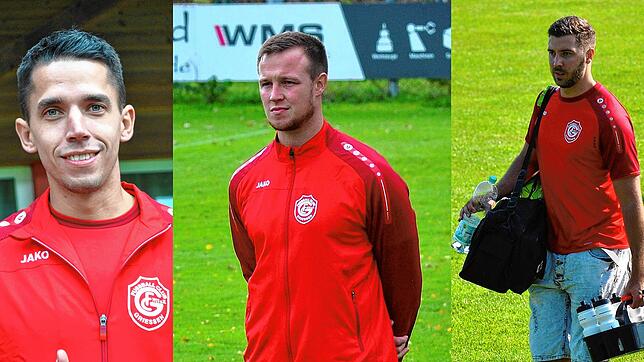 Bewährtes Trio: Beim FC Grießen hat Trainer Jörg Ritter (Mitte) gemeinsam mit Co-Trainer Michael Schilling (links) und Betreuer ...