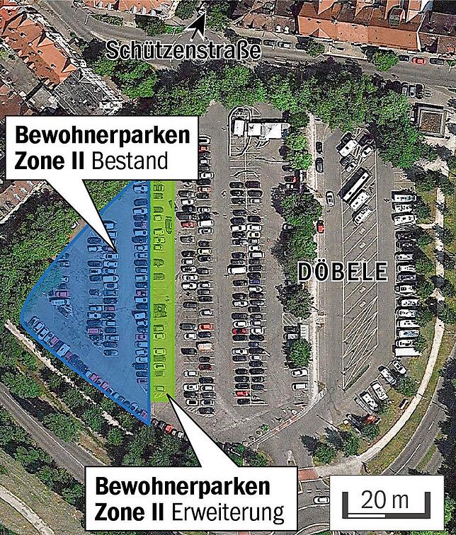 Die grüne Reihe wurde neu für Bewohner mit Parkausweis Zone II reserviert – zwischen 20 und 9 Uhr dürfen nur sie dort parken.