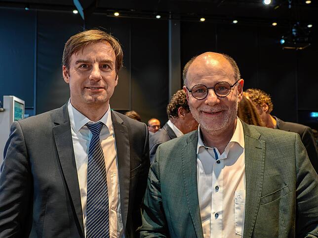 Landrat Zeno Danner und der Singener Oberbürgermeister Bernd Häusler.