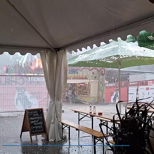 Unwetter in Waldshut zum Start der Chilbi