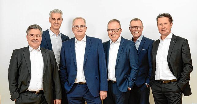 Das künftige Vorstandskollegium der Volksbank im Südwesten (von links) Ralf Schmitt, Andreas Herz, Joachim Straub, Markus Dauber, ...