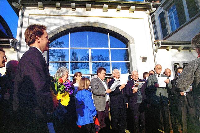 Bild 13: Gedächtnis der Region: Bilder von Matthias Weckbachs erster Wahl zum Bürgermeister im Jahr 1999