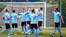 Der FV Tennenbronn beim Torjubel. Die Begegnung endete mit einem 4:2-Erfolg für die Tennenbronner über den FC Hochemmingen.