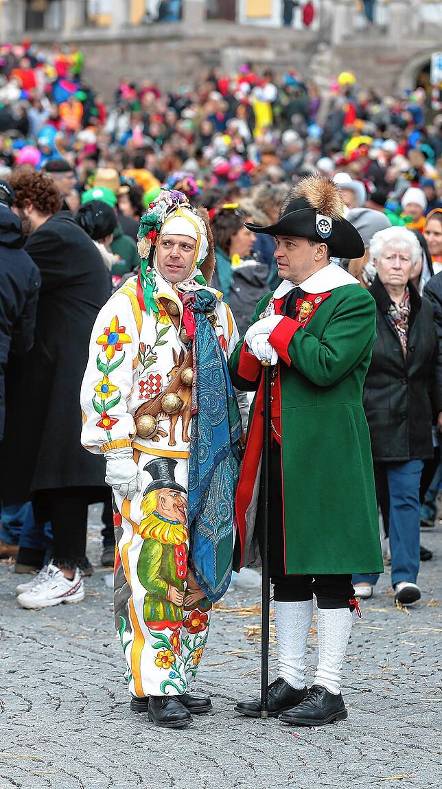 Zunftmeister Michael Lehmann (rechts) und sein Stellvertreter Wolfgang Hansel auf der Fasnet 2020. Sie organisieren für 2022 einen ...