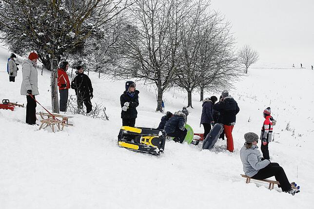 Dank Schneemassen boten auch die Hänge des Hohentwiels am Wochenende Winterfreuden: Besucher jeden Alters nutzten am Samstag die ...