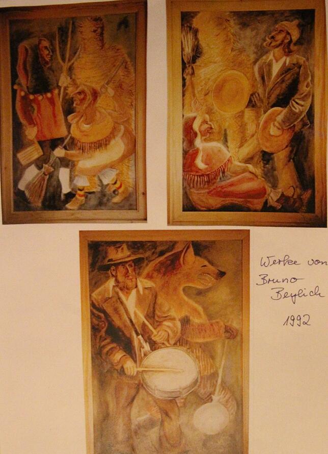 Etliche Bilder mit Fasnetmotiven hat der Hobbymaler Bruno Beylich gemalt und damit seiner Freude an der Fasnet Ausdruck verliehen.