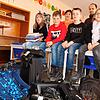 An der Realschule Donaueschingen packen Alina Wohriska (von links), Jan Wiehl, Jan Wohriska und Fenja Greitmann aus der Bläserklasse 5b ...