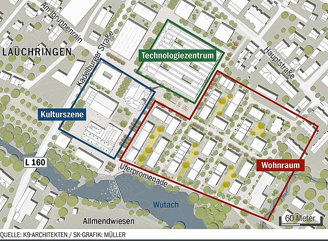 Das Lauffenmühle-Areal sieht drei neue Bereiche vor. Neben dem neuen Wohnraum sollen zudem ein Technologiezentrum und eine Kulturszene ...