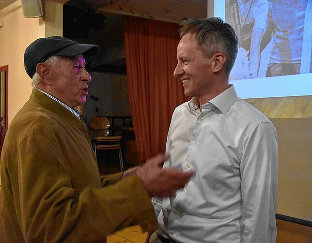 Der fast 90- jährige Kuno Bühler erzählte im Gespräch mit Sebastian Fritz von Erinnerungen an den berühmten Sechstagefahrer Albert Fritz.